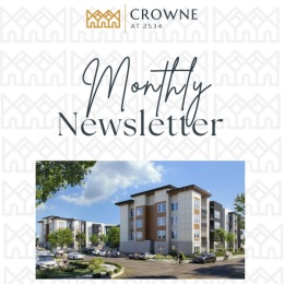 a social media post that reads monthly newsletter