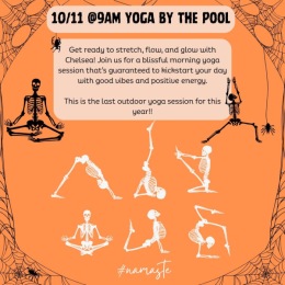 a social media post about yoga event